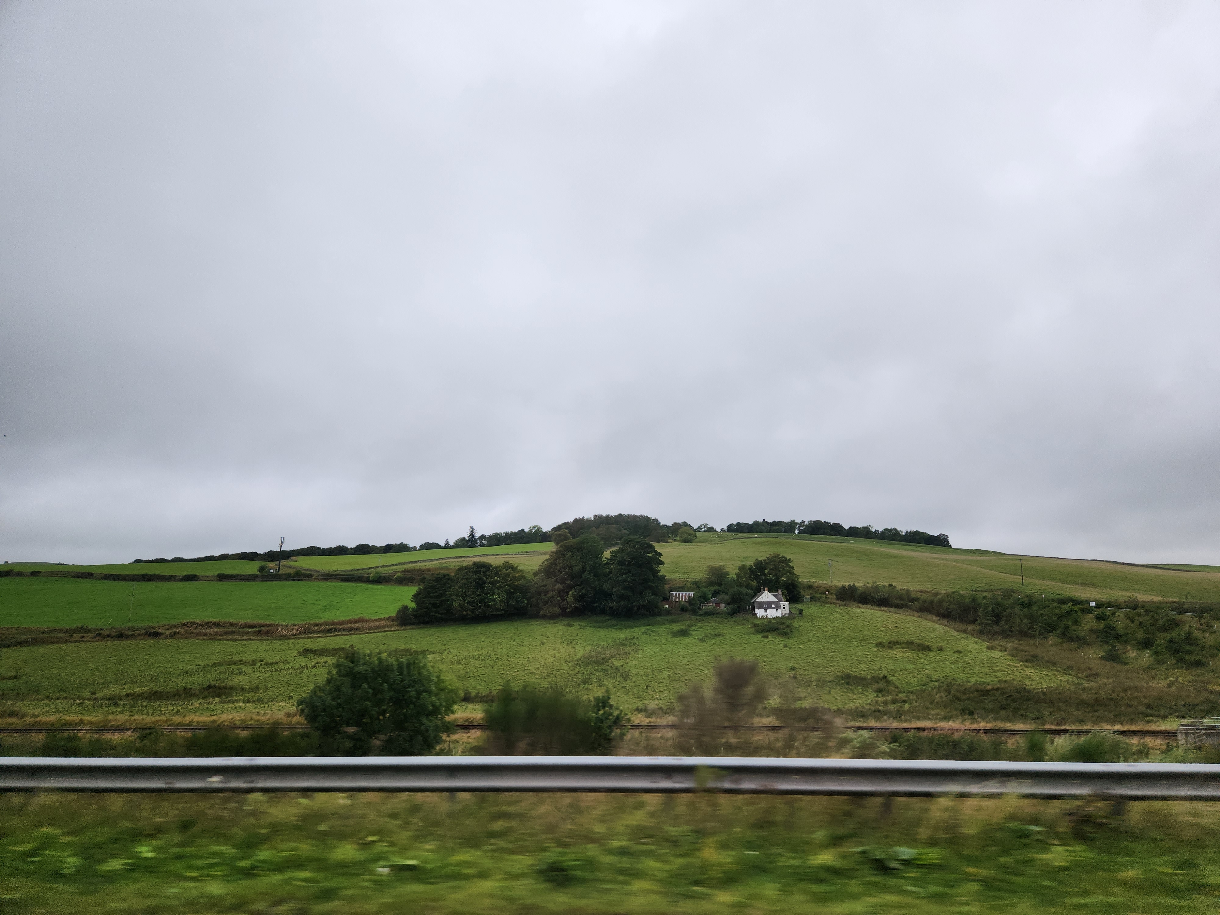 Rolling green hills of Scotland.