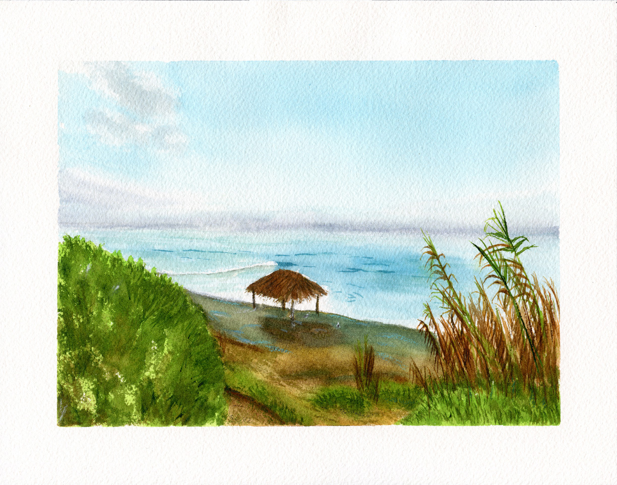 Original watercolor painting of Windansea Beach, La Jolla.